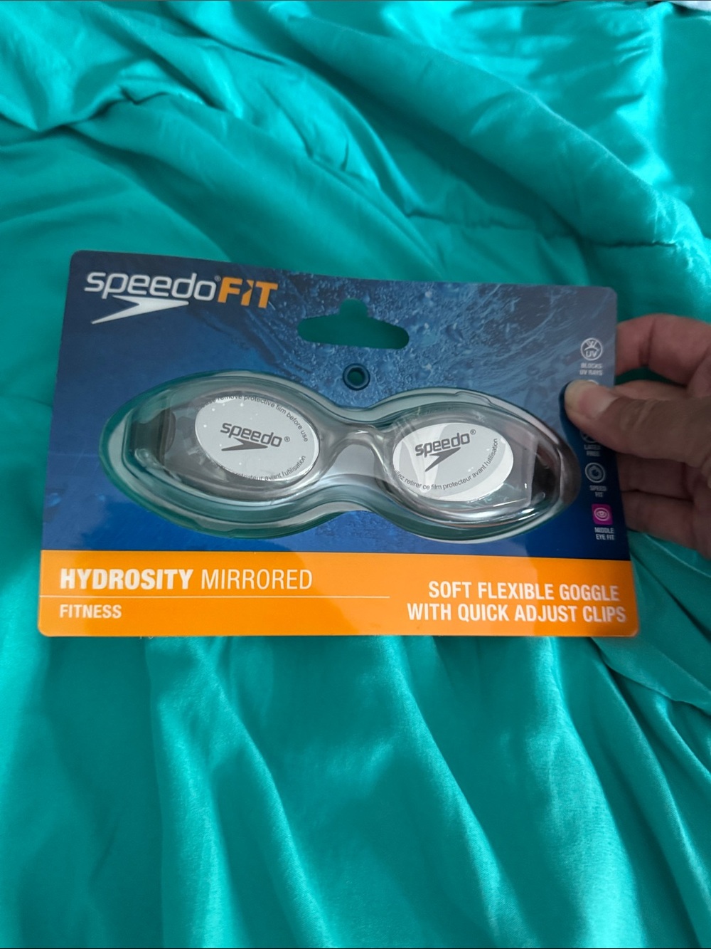 Speedo Silver Mirrored Hydrosity Fitness Swim Goggles